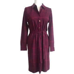 Talbots Long Sleeve Cotton Knit Shirt Dress Size Medium